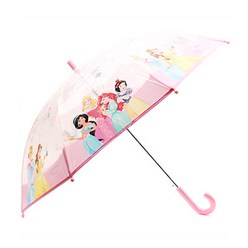 프린세스 아동 투명 우산 살길이 53cm 여아 안전한 자동 장우산