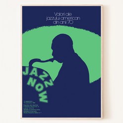 흑인 재즈음악 색소폰 JAZZ 인테리어 포스터 액자, 05. 화이트