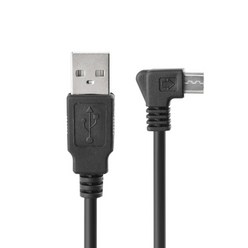 0K 케이블 젠더짹 ITB215 Micro USBB 케이블. 1M 우향 90도 꺾임꺽임 USB 2.0 A 마이크로 5핀, 1개