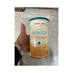 Trader Joe's 트레이더조 공정무역 에티오피안 미디엄 다크로스트 분쇄커피 369g 2팩 Fair Trade Organic Shade Grown Etheiopian(369), 2개