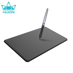 HUION 9 인치 그래픽 태블릿 8192 단계 무배터리 스타일러스 틸트 기능 8 키 디지털 드로잉 펜 H950P, 01 Black, Black, 없음