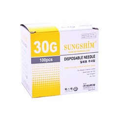 주사침 일회용 멸균 모음 병원여드름니들주사바늘, 1개, 30G 1" (100ea)