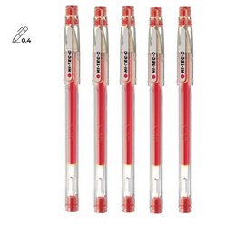 PILOT 하이테크-C 0.4mm 5개 파일롯트 HI-TEC-C 젤 잉크 볼펜, 레드5개, 1개