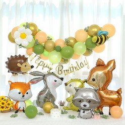 [피앤비유니티]초록마을 동물 친구들 모여라 생일파티 풍선세트