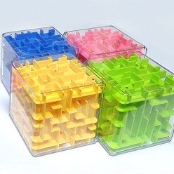3D입체 미로찾기퍼즐 2종류 4색상/ 정6면체 피라미드 5면체 미로퍼즐 게임놀이완구 어린이선물 게임완구 순발력 지능개발 게임완구장난감, 3D입체 미로찾기퍼즐 4색상