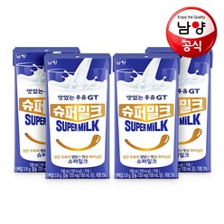 맛있는 우유 GT 슈퍼밀크 멸균우유, 190ml, 4개