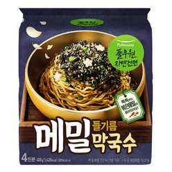 풀무원 자연건면! 들기름 메밀막국수 100g*4입(멀티팩), 1개, 400g