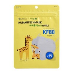 아이숲 KF80 식약처 인증 4중필터 미세먼지 방역 마스크 소형, 5매, 6팩, 화이트