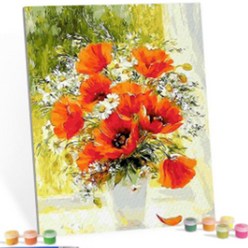 명화 그림그리기 캔버스 세트 DIY 매혹적인양귀비꽃 40x50, 단일제품