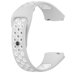 레드미 감시를위한 실리콘 고무 시계 스트랩 방수 3 라이트 액티브 스마트 워치, 회색 흰색