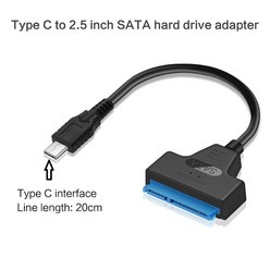 USB 3.0/2.0/유형 C ~ 2.5 인치 SATA 하드 드라이브 어댑터 컨버터 케이블 2.5 ''외부 HDD/SSD, C를 SATA에 입력하십시오