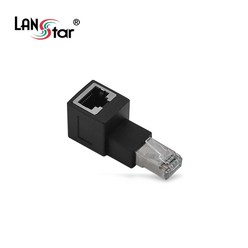 LANstar RJ45 랜 연장 상향 90도 꺾임 젠더/LS-RJ45GEN-UP/위쪽 꺽임형/1Gbps 속도 지원/RJ45 8P8C 랜선 연장 꺽임형, 1개