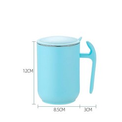 500ml 커피 컵 대용량 304 스테인레스 스틸 머그잔 뚜껑 커피 우유 컵 차 커피 머그잔 주방 선물, 파란색