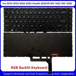 단축키키보드 MS-16Q1 MS-16Q2 미국 키보드 키 당 RGB 백라이트 MSI GF63 GF65 GS65 스텔스 씬 9SD 9SE 9SF 9SG GS65VR 신제품, 한개옵션2, [01] RGB Keyboard, 한개옵션1
