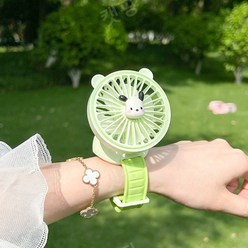 손목 선풍기 손풍기 여름대비 산리오 선풍기 무선선풍기 손목선풍기, 15.포챠코 녹색