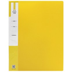 오피스존 클리어 화일 20매 40매 A4(리필가능) 클리어화일, 노랑