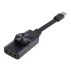 GS3 가상 7.1 채널 사운드 카드 어댑터 USB 오디오 3.5mm 노트북 헤드셋, 01 Black