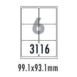 폼텍 물류관리용 라벨 LS-3116 100매 6칸 99.1x93.1mm