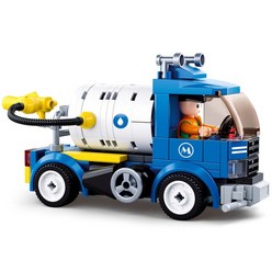 선물 시티 타운 블록 도시 대형 차량 쓰레기 트럭 조명 수리 도로 스위퍼 스프링클러 하이브릭 장난감, B0781C