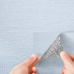 쿠셔니벽지 폭 50cm x 20m 격자무늬 스티커 접착식 붙이는 벽지 곰팡이방지 오염방지 단열폼, 블루