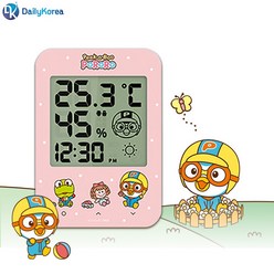 휴비딕 뽀로로 디지털 시계 온습도계 HT-2 핑크 신생아 D
