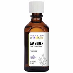 아우라카시아 Aura Cacia 100% Pure Lavender Essential Oil 2 oz 아우라 카시아 라벤더 퓨어 에센셜 오일 59ml 1팩
