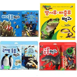 애플비북스/모형과 함께 배우는 백과사전 4권 세트(전4권)/극지방동물백과.공룡백과.양서류파충류백과.바다동물백과