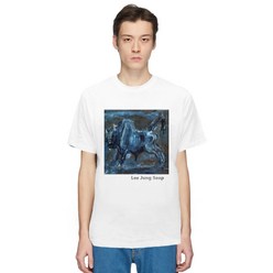 이중섭 그림 프린팅 반팔 티셔츠 M/L/XL/XXL 현대미술 흰소3