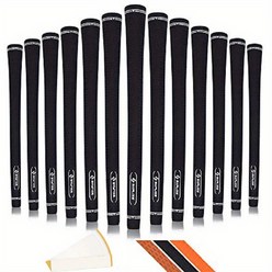 13개 전문 고무 미끄럼 방지 골프 그립 테이프 15개 포함 표준/중형, 검은색, 중형