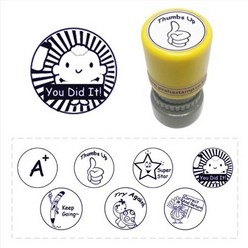 SS][만년도장]영어칭찬도장 Teacher Stamp[20mm 원형], 블루, 디자인1.A+