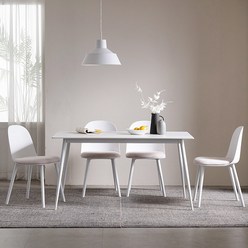 [삼익가구] 순수 세라믹 직사각형 1400 식탁 세트(의자4개), 화이트4