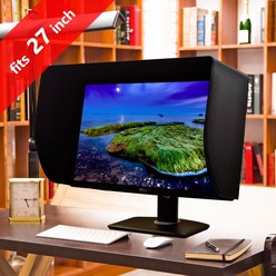 ILooker 27E 27 인치 LCD LED 비디오 모니터 후드 델 HP 뷰소닉 필립스 삼성 호환 호환용 차양 선후드 프레임 너비 635-655mm, 없음