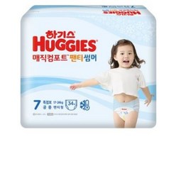 하기스 2022 매직팬티 컴포트 썸머 팬티형 기저귀 공용 점보형 7단계(17~24kg), 66매