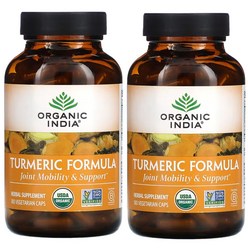 오가닉인디아 강황 커큐민 Turmeric 180베지캡슐 x 2통, 180개입