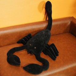 다크 블랙 피규어 패러디 익살스러운 블랙 스콜피온 쿠션 남성 퍼 장난감 헤어 홈 장식, 전갈, 100Cm(0.7Kg)