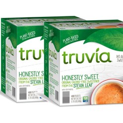 대용량 트루비아 Truvia Sweetener 플랜트 베이스드 오리지널 칼로리프리 내추럴 스위트너 400포 800g, 2팩