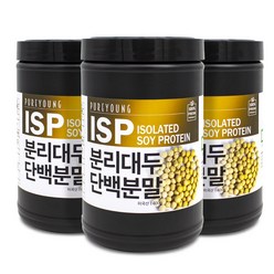 퓨어영 단백질보충제 ISP 분리대두단백질 식물성 400g, 3통