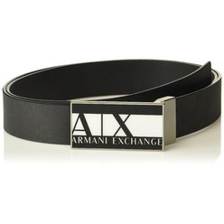 Armani Exchange 콘트라스트 로고 버클 벨트 블랙 원 사이즈 네로 블랙 606689