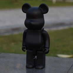 28CM 400% bear bricklys Tokoh Aksi Kartun Blok Boneka Beruang PVC Seni Jalanan Mainan Model Koleksi, Black