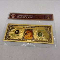 금지폐 가짜 지폐 도금된 금도금화 금 COA SHIB coin Dogecoin KILLER Doge coinCollection 선물 가짜 돈, 02 라이트 그린