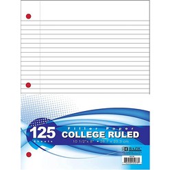 제네릭Generic OCD Bargain BAZIC College Ruled 125 Ct. 필러 페이퍼 2팩 821066