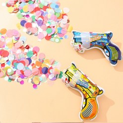 컨페티건 에어팝 컬러 폭죽총 금박 은박 종이꽃가루, 쿠팡 랜덤색상