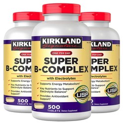 Kirkland 커클랜드 Super B Complex 비타민 콤플렉스 500정 3병, 3개