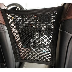 바이어블 차량용 정리 쏙쏙 수납 그물망 센터 안전 포켓, 블랙(4면탄성), 2개