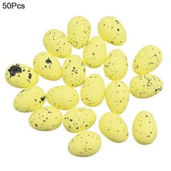 2050pcs 거품 부활절 달걀 행복 한 부활절 장식 그린 새 비둘기 계란 diy 공예 어린이 선물 호의 홈 장식 부활절 파티, 50pcs-노란색, 2x3cm, 50pcs-Yellow+2x3cm
