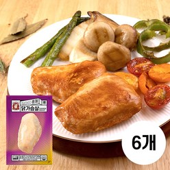 [아침] 바로드숑 훈제 닭가슴살, 6팩, 100g