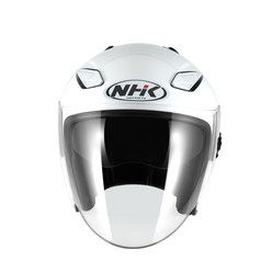 NHK R1 오픈페이스 헬멧 오토바이 헬멧, L, 펄화이트 글로시
