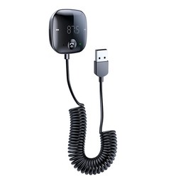 차량용 무선 Bluetooth 수신기 LED 디스플레이 FM 송신기 스피커 통화 AUX 출력 USB 전원 공급, S-25