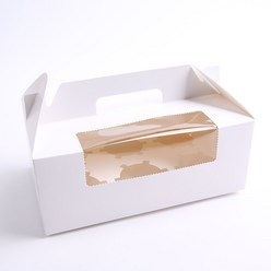 머핀상자 포장 컵케이크 쿠키 투명창 상자 (10장), 6구화이트(10장), 10개