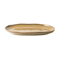 까사무띠 이태리 세나 [타원오벌접시 30cm] 도자기그릇 1P, 브라운, 1개